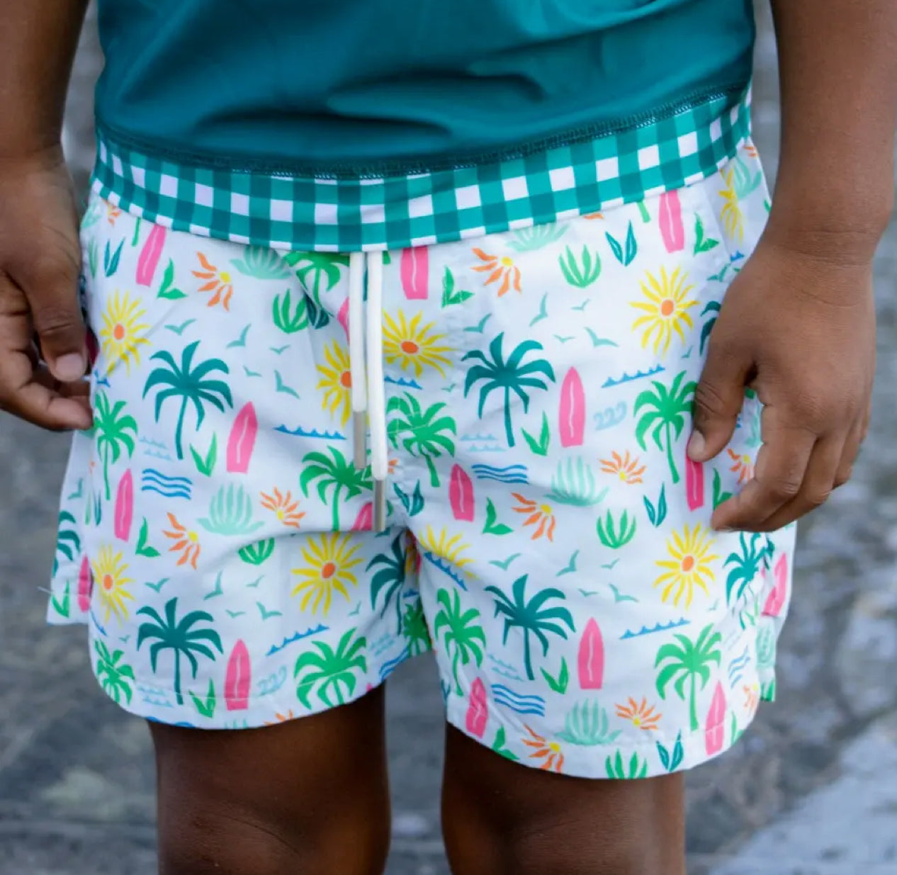 Boys sunshine surf swim trunks