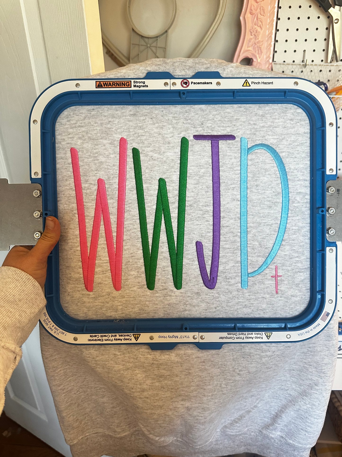 WWJD embroidered Crew neck