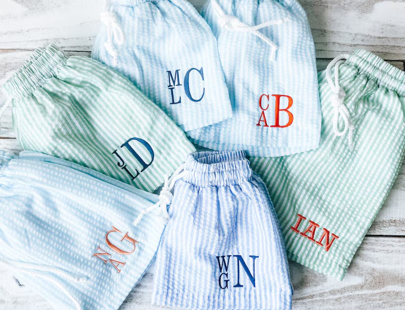 Boys Monogrammed Swim Trunks