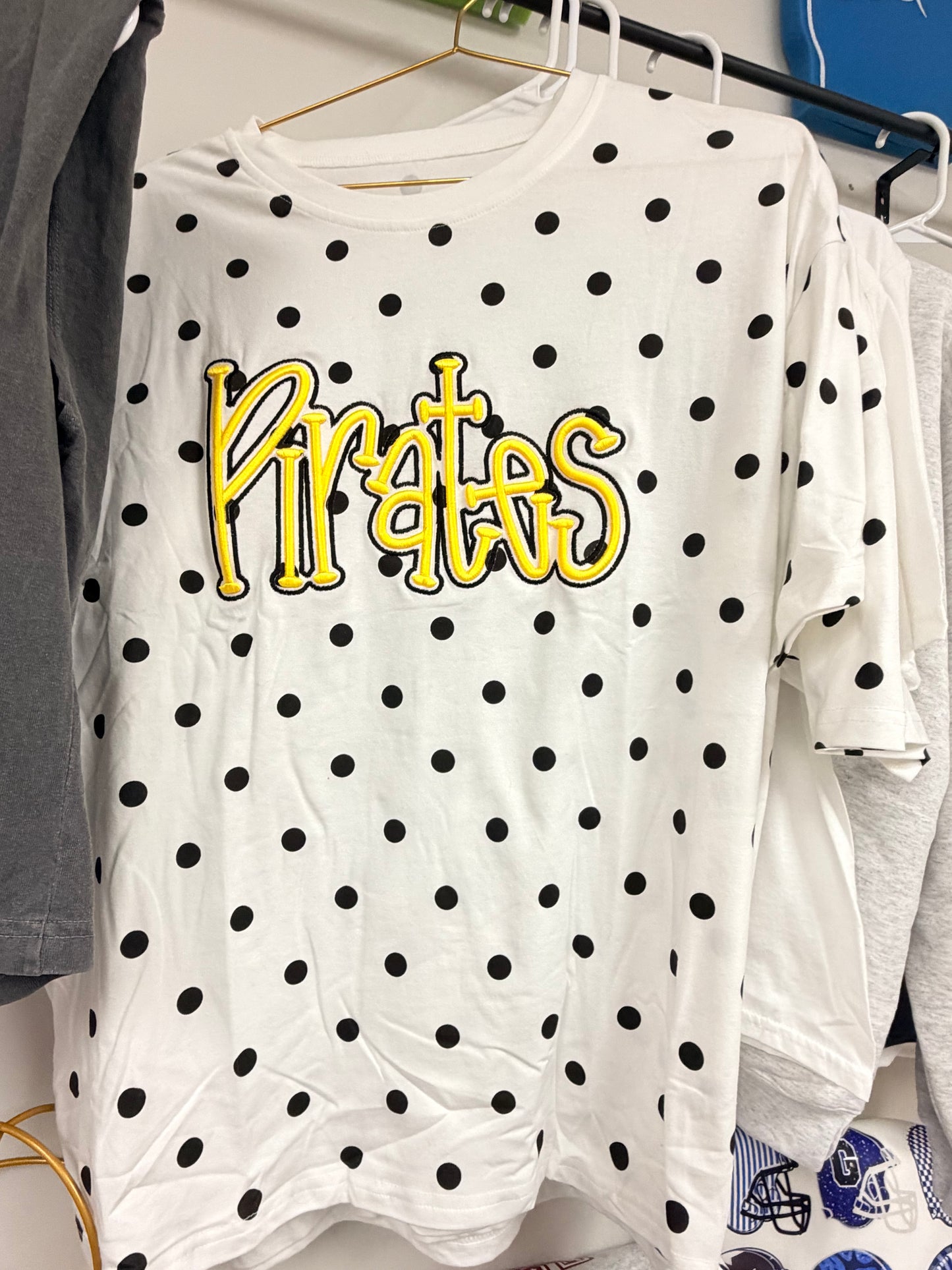 Polka dot Pirates 3d embroidery