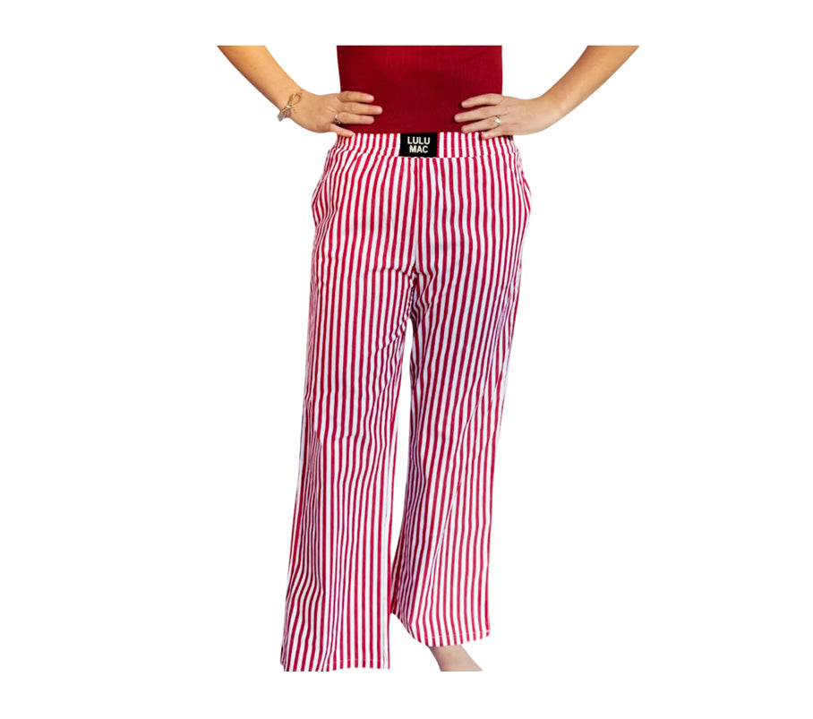 LULU Mac red strip stripe pants