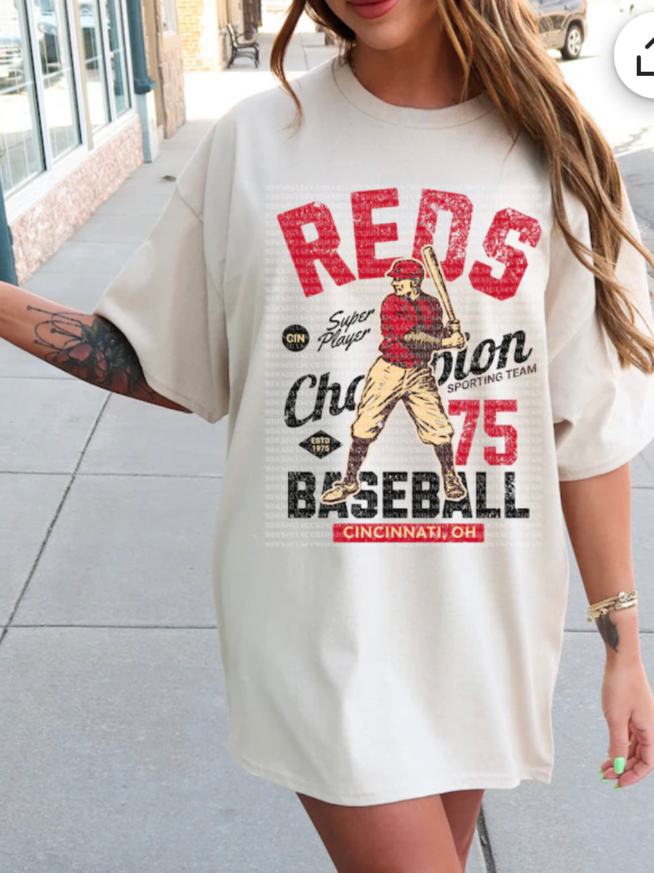 Reds retro Baseball Spirit Wear – the270boutique