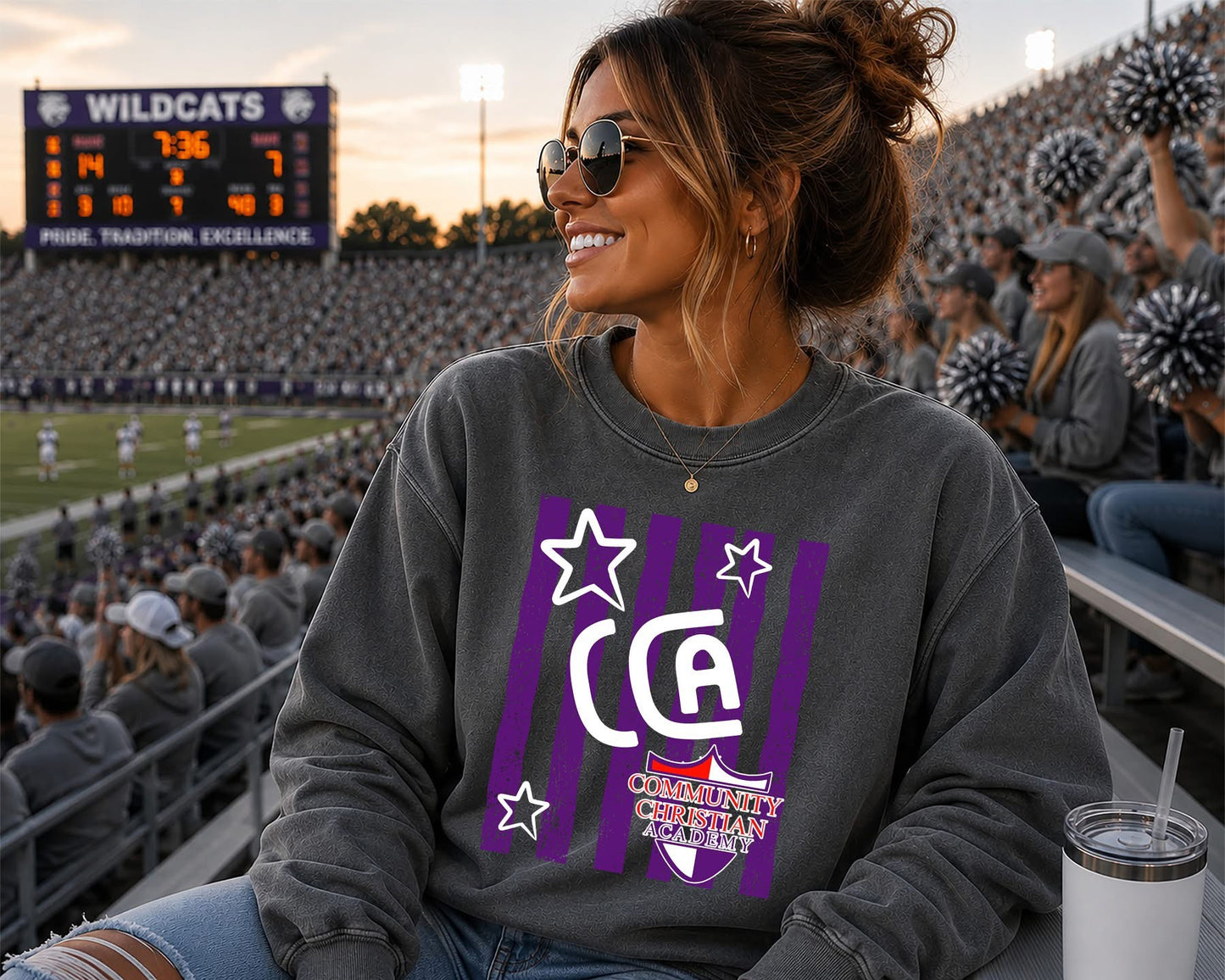 CCA Warriors Stripe Spirit Tshirt or sweatshirt