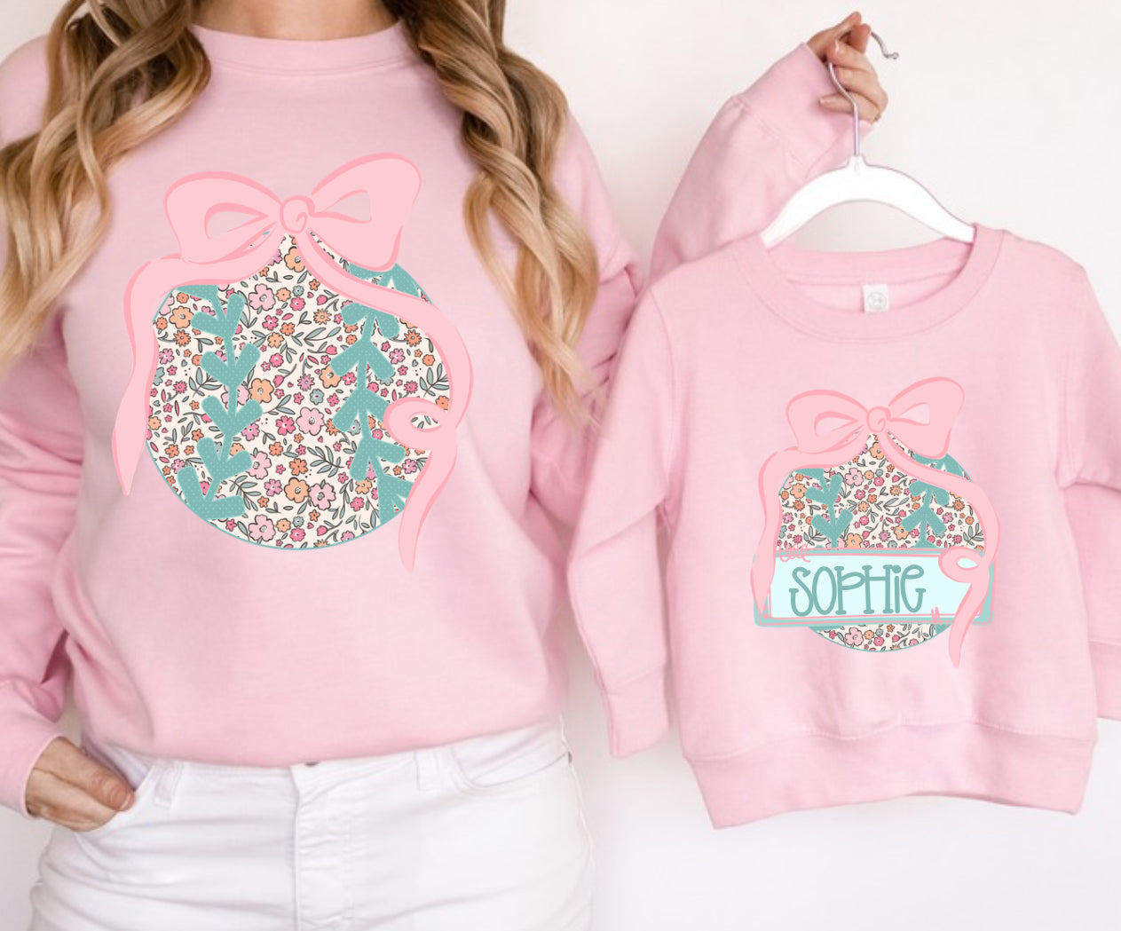 Softball with Bow and name option