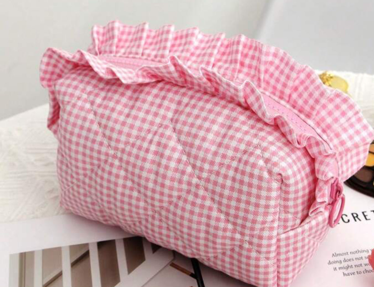 Embroidered cosmetic bag