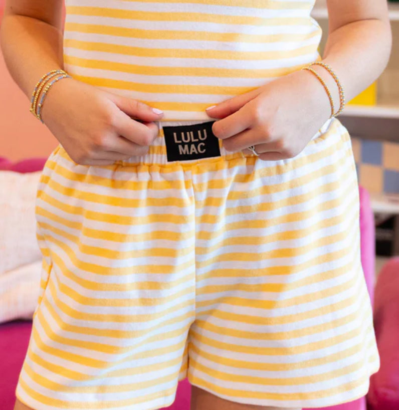 LULU Mac yellow stripe shorts
