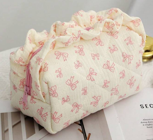 Embroidered cosmetic bag