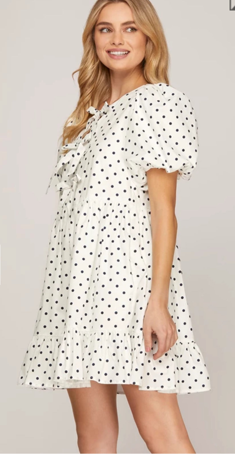 Ivy Polka Dot dress Navy and White