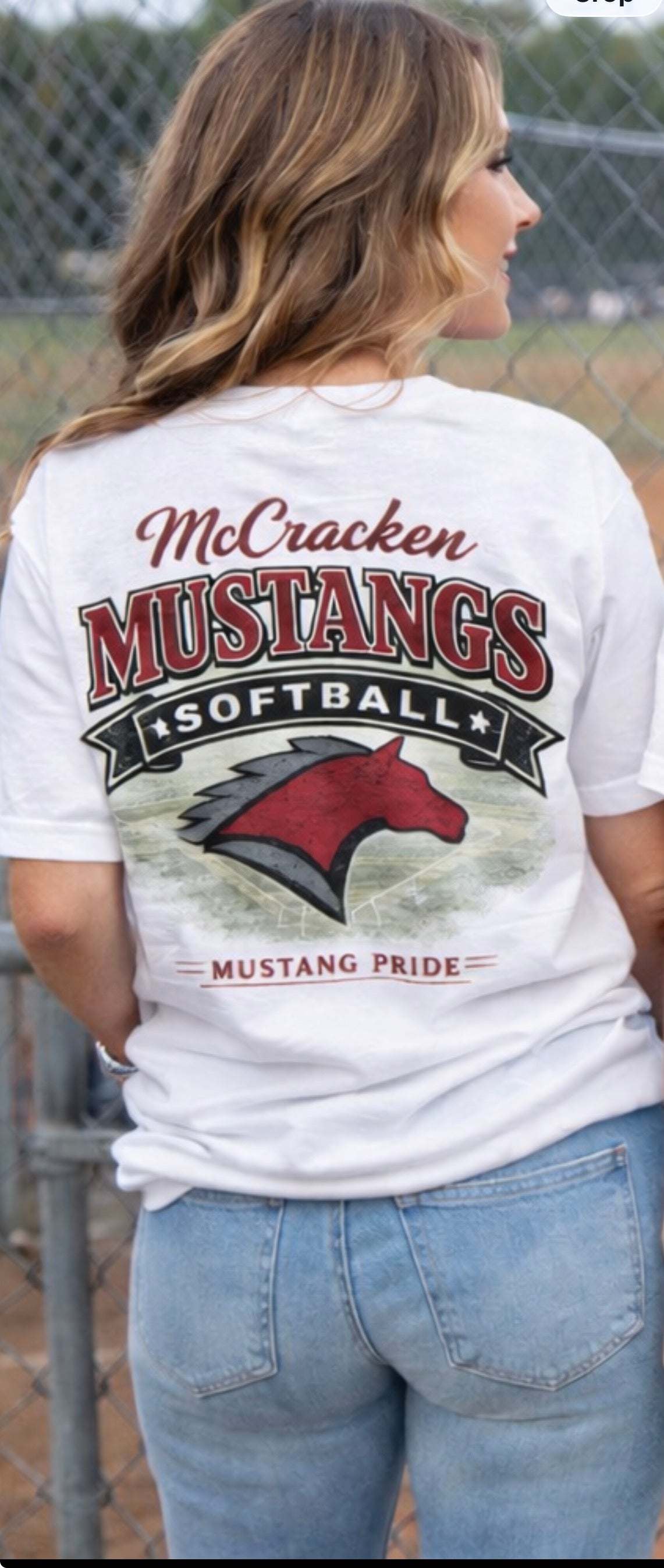 Mustang softball mustang emblem front pocket