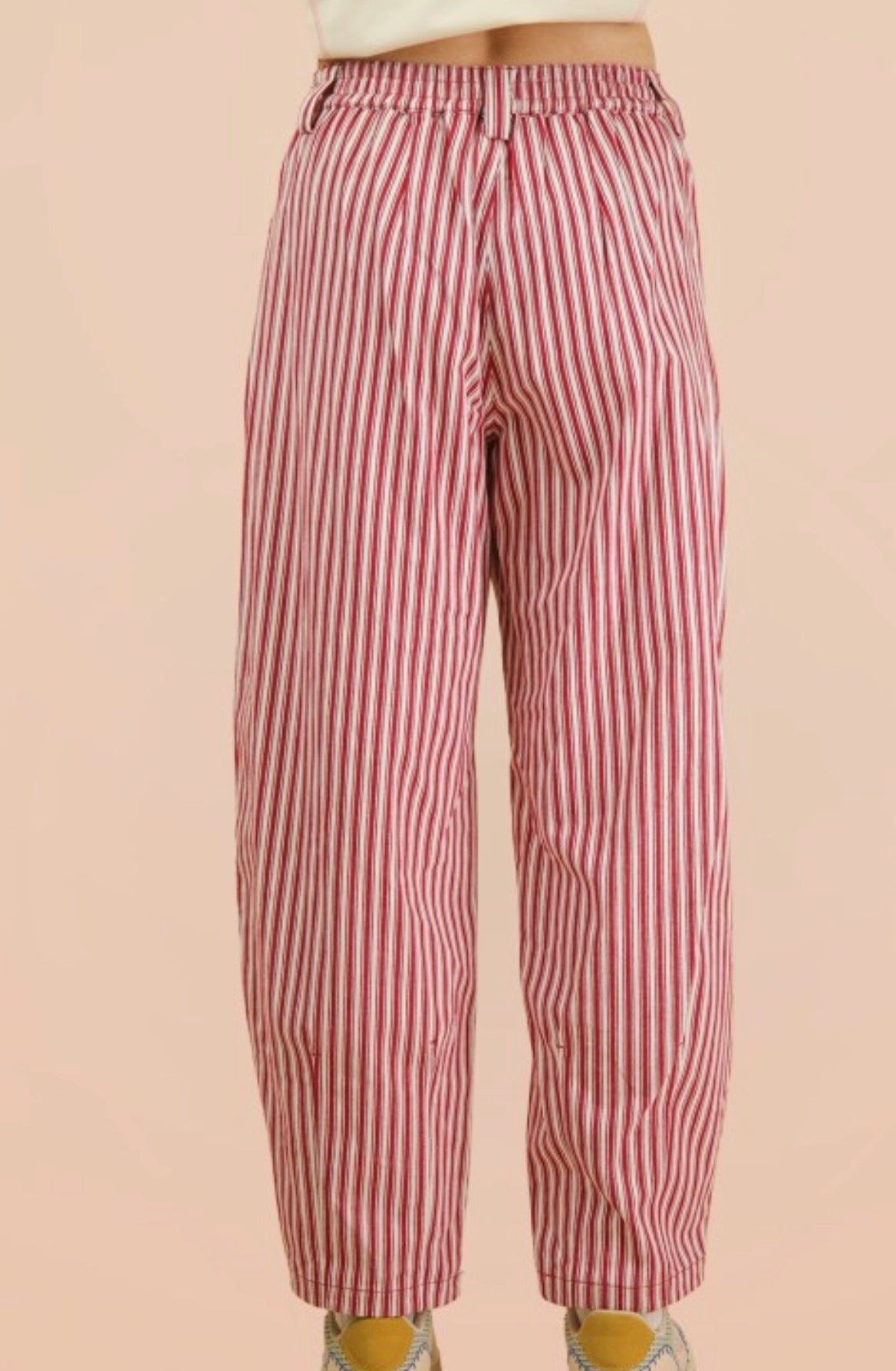 Red stripped barrel Jean