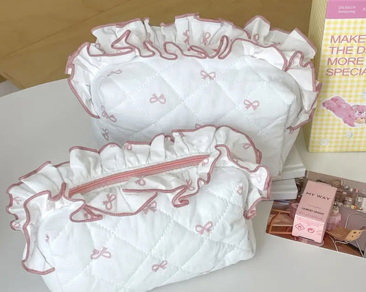 Embroidered cosmetic bag