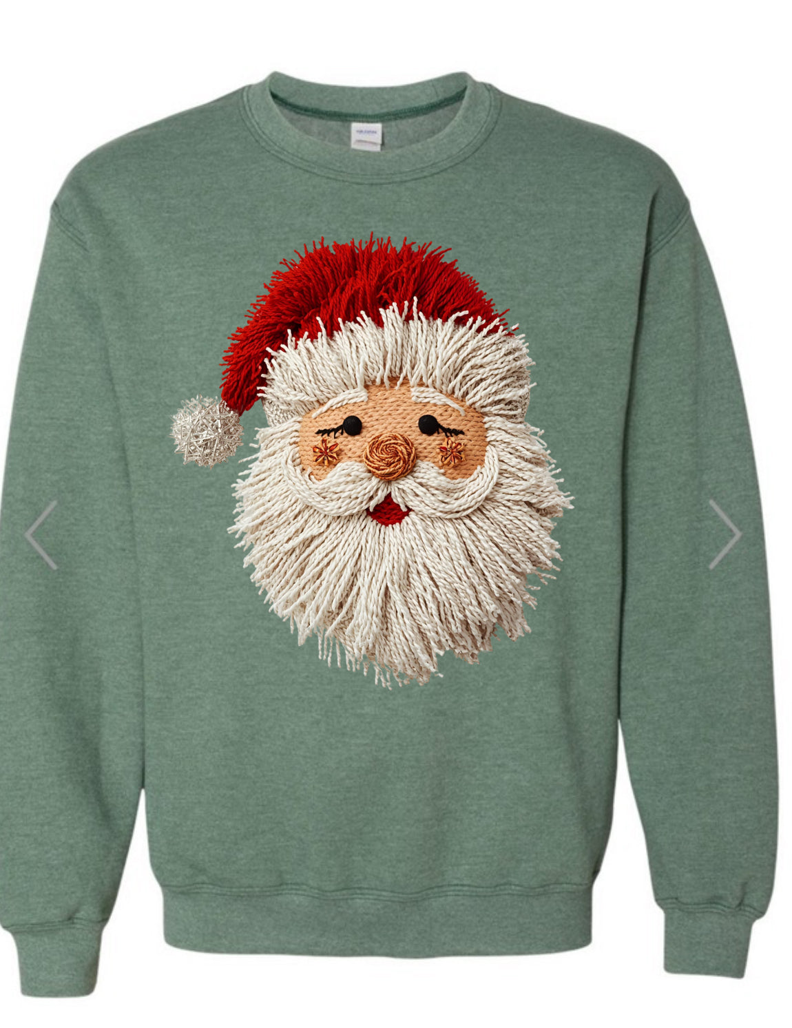 Faux 3D yarn art Santa t shirt or sweatshirt