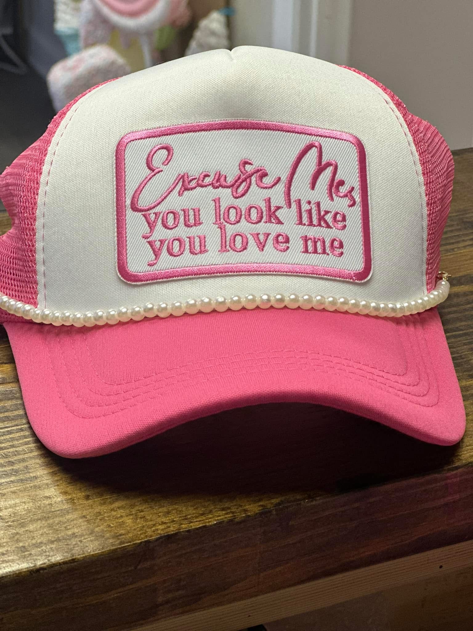 Pink Lily Embroidered \'You Look Like You Love Me\' Trucker Hat NWT You Look Like You Love Me Camo Hat | DU Exclusives  main image 3