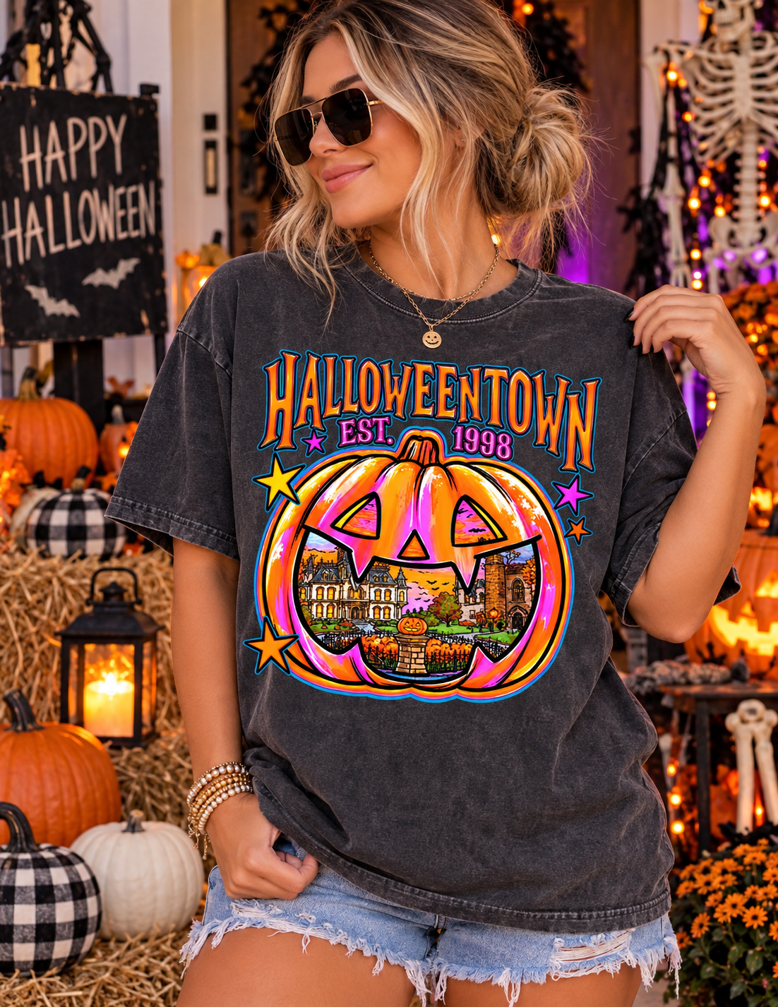 Retro Halloween Town Tshirt or sweatshirt