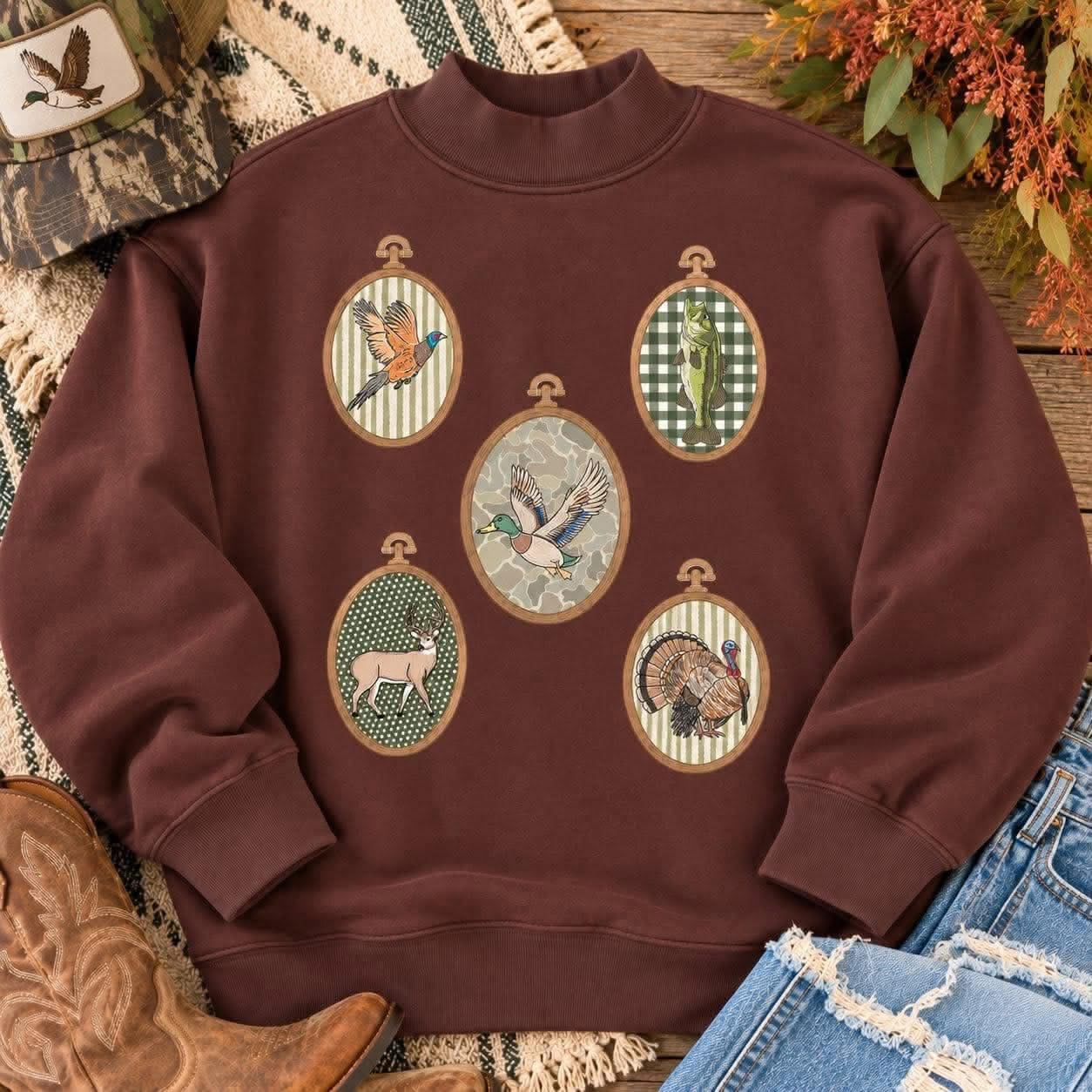 Fall Friends Brown Mock Neck