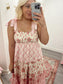 Floral Maxi with Satin Bow Straps
