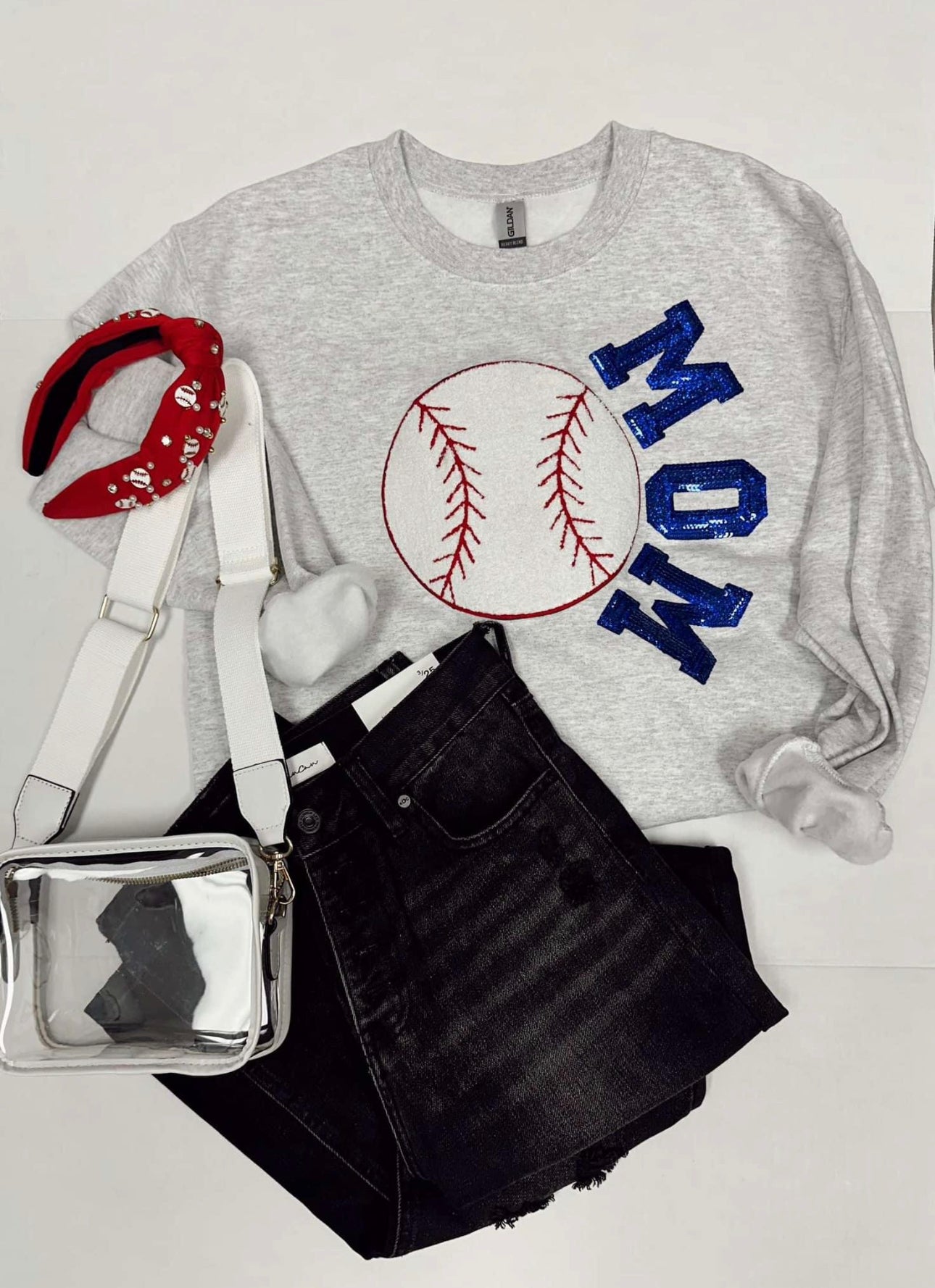 Baseball Mom Patch crewneck Spirit Wear