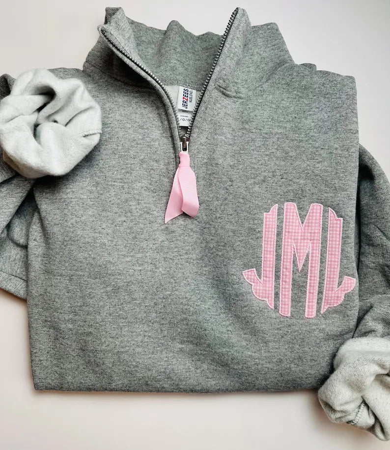 Monogrammed quarter zip