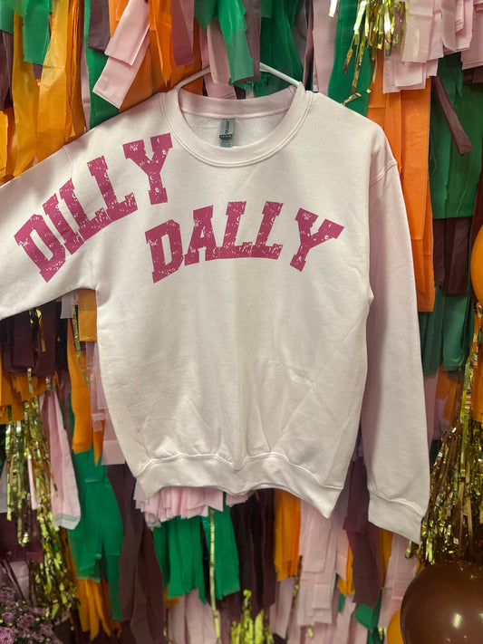 Dilly Dally shoulder design tshirt or sweatshirt