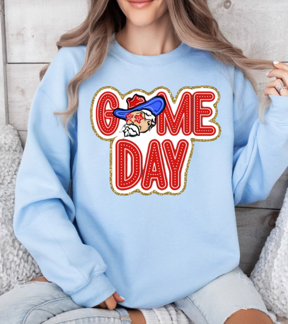 Golden Ole Miss Game Day Spirit Wear 2X Crewneck