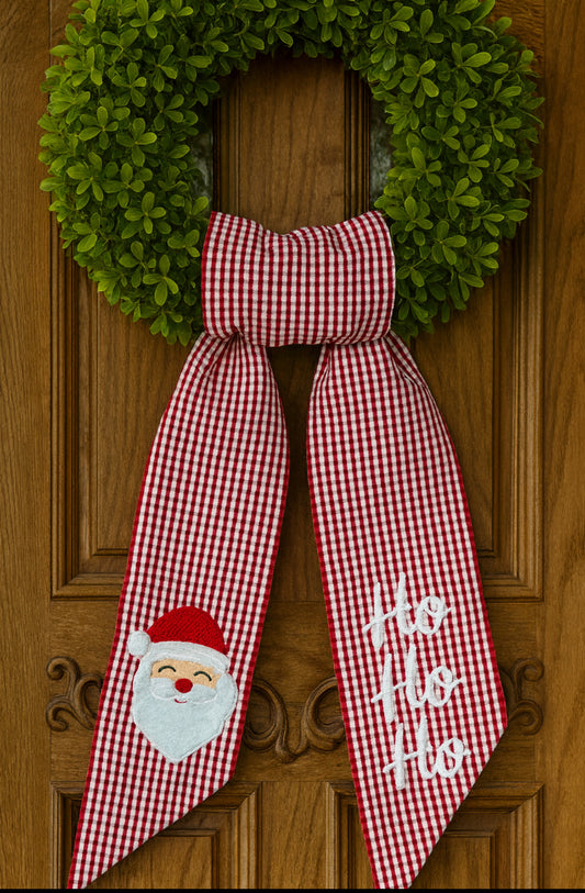 Santa Ho Ho Ho or Custom Wreath sash