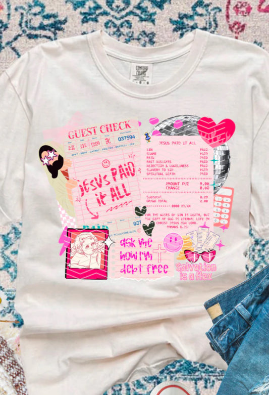 Jesus Paid it All Collage T-shirt or Crewneck