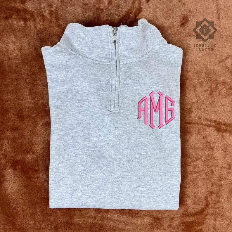 Monogrammed quarter zip