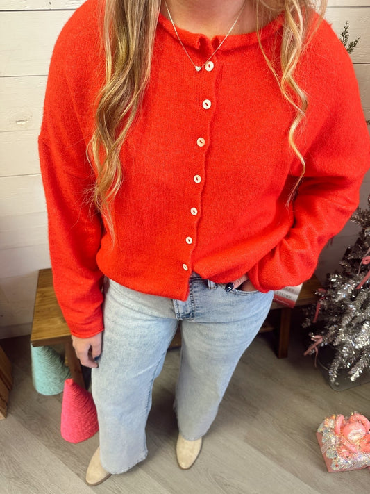 Red button up Cardigan