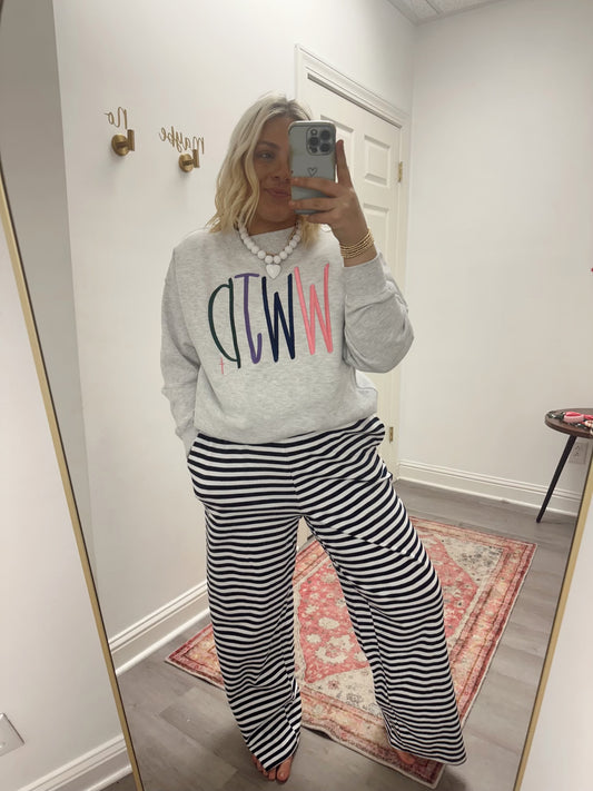 WWJD embroidered Crew neck