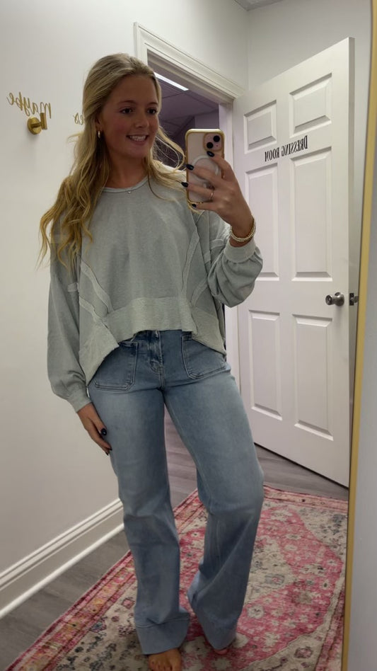 Grey pull over hooded top
