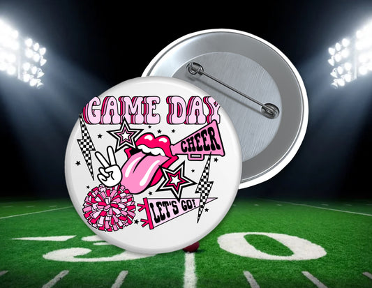 Pink Game Day button spirit wear