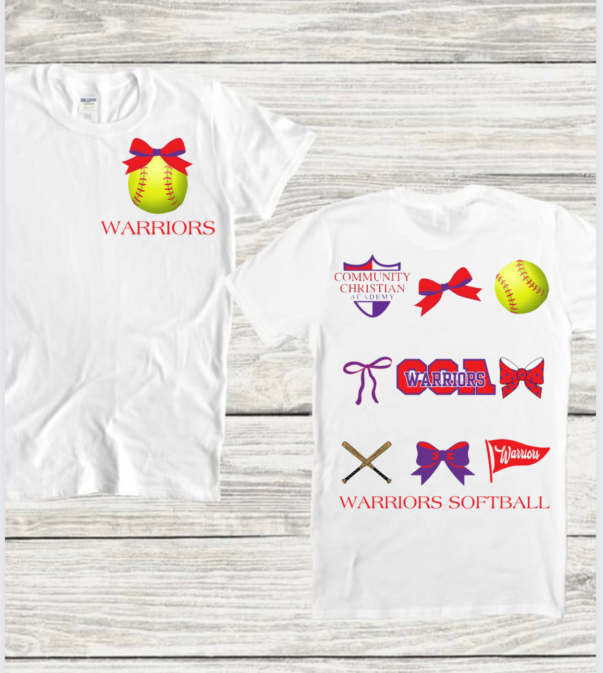 Warriors Softball Bows Spirit Wear