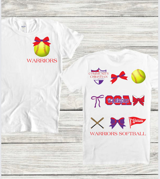 Warriors Softball Bows Spirit Wear