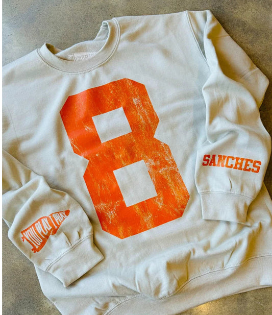 Sublimation number sweatshirt white, cream or grey