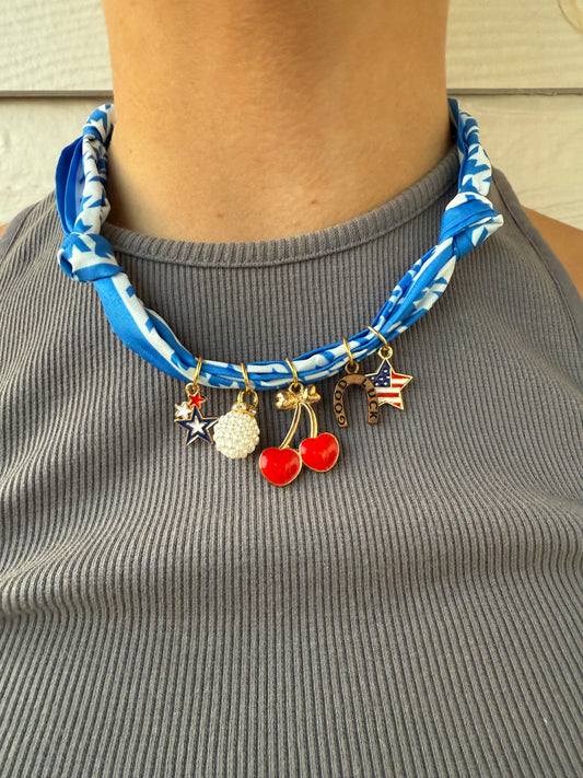 Patriotic Scarf Necklace