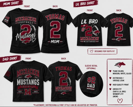 Football mom dad sis bro custom