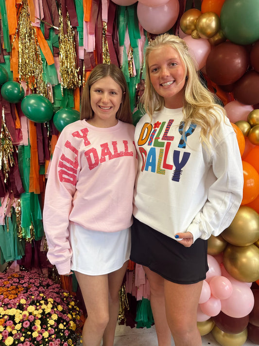 Dilly Dally shoulder design tshirt or sweatshirt