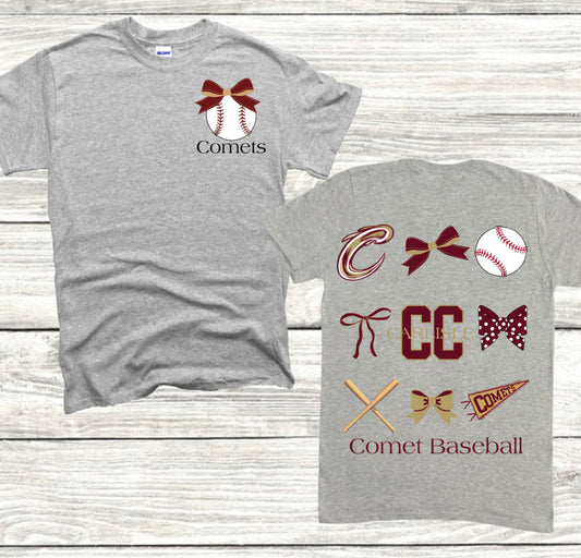 Comets Baseball Bows Spirit Wear