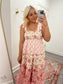 Floral Maxi with Satin Bow Straps