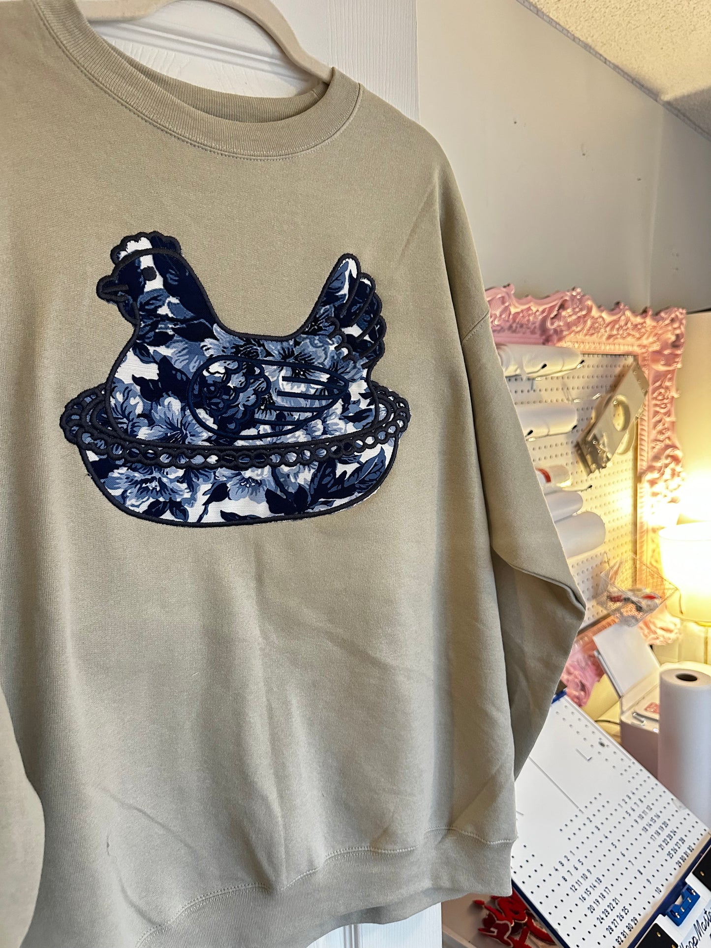 Henrietta embroidered Hen on Nest sweatshirt