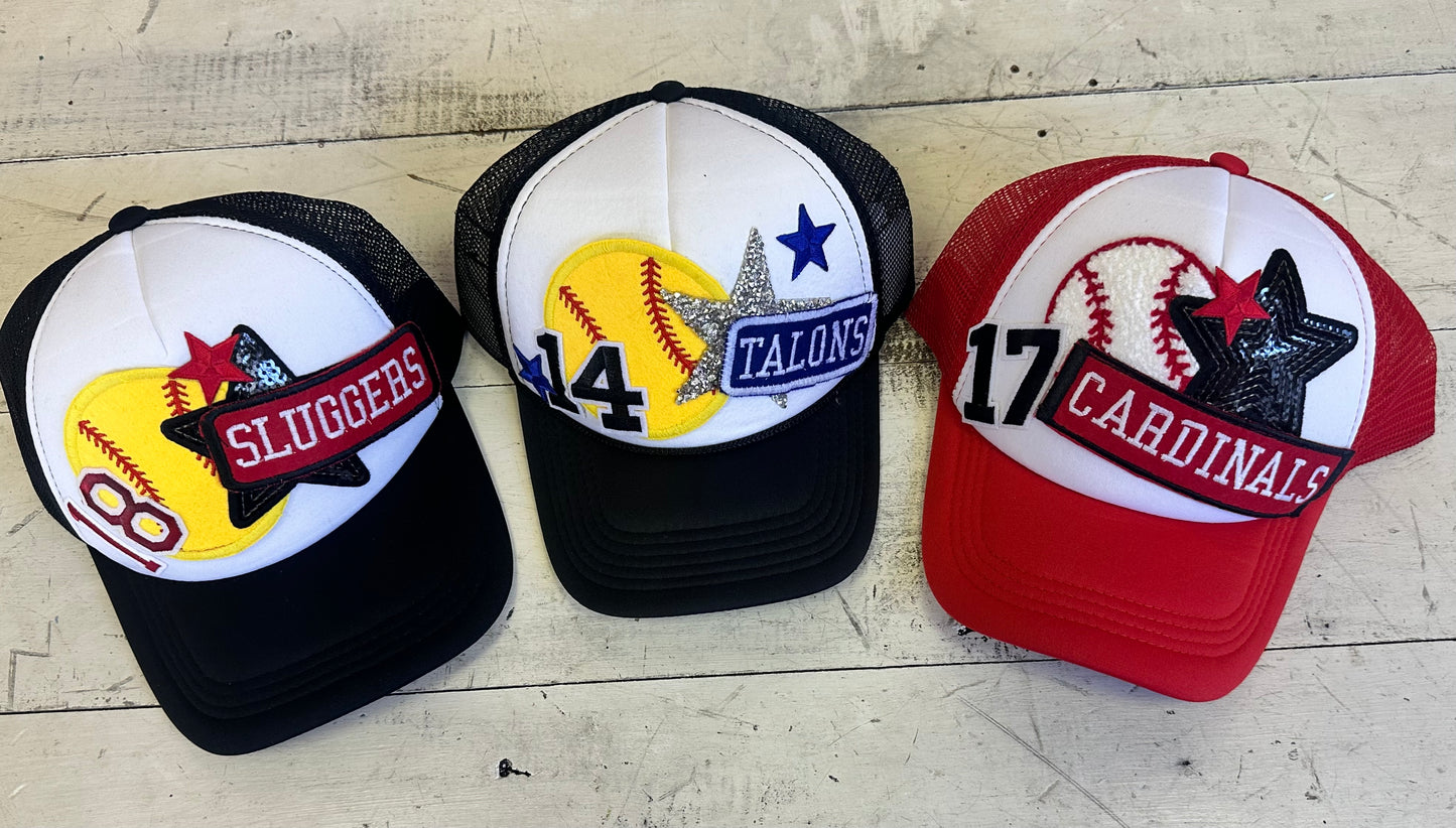 Custom baseball or Softball trucker hat