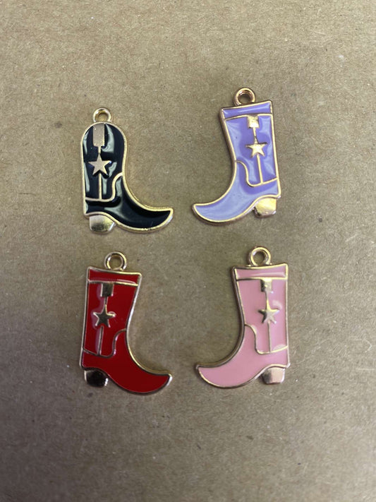 Cowboy boot charm add color in notes