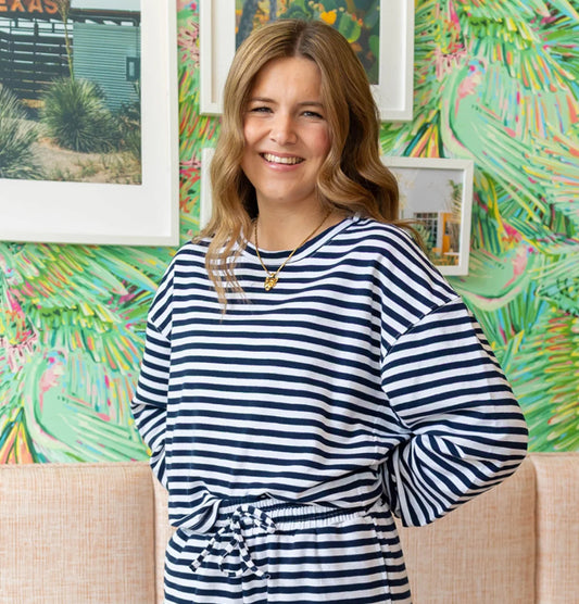LULU Mac long sleeve Navy stripe tee