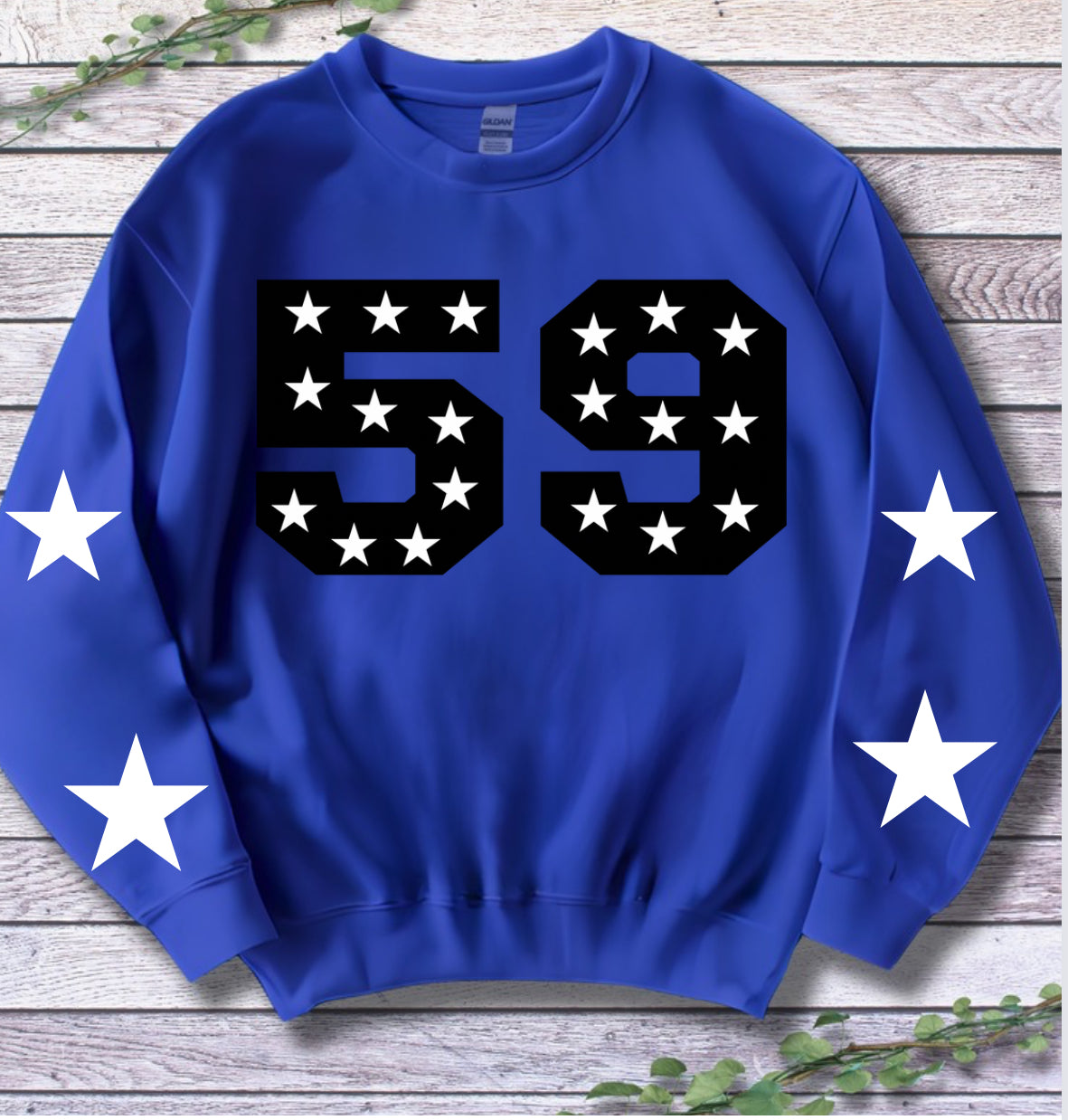 Number football with star sleeves spirit wear