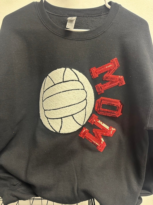 Volleyball Mom Patch crewneck Spirit Wear