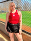 Embroidered baseball tank