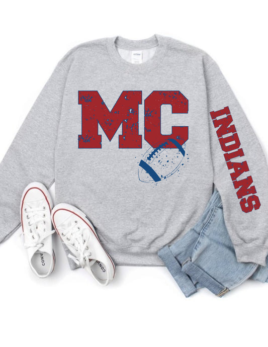 MC Indians Mascot with arm design Spirit wear