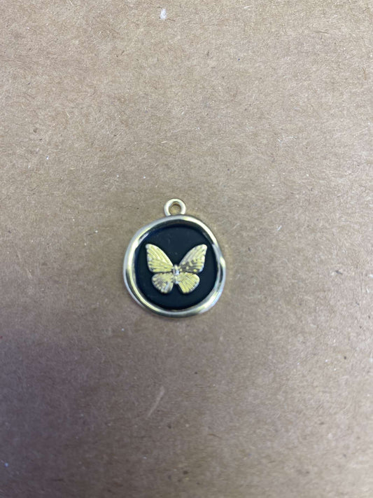 Black and Gold Butterfly charm