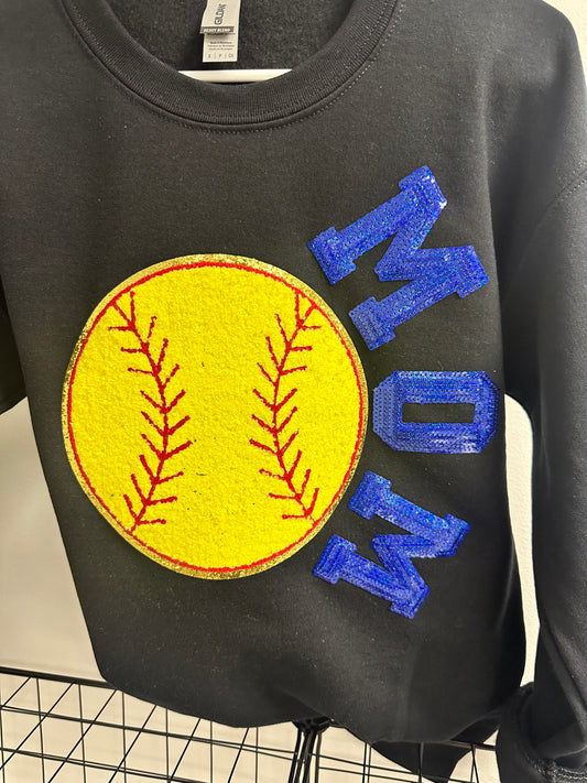 Softball Mom Patch crewneck Spirit Wear