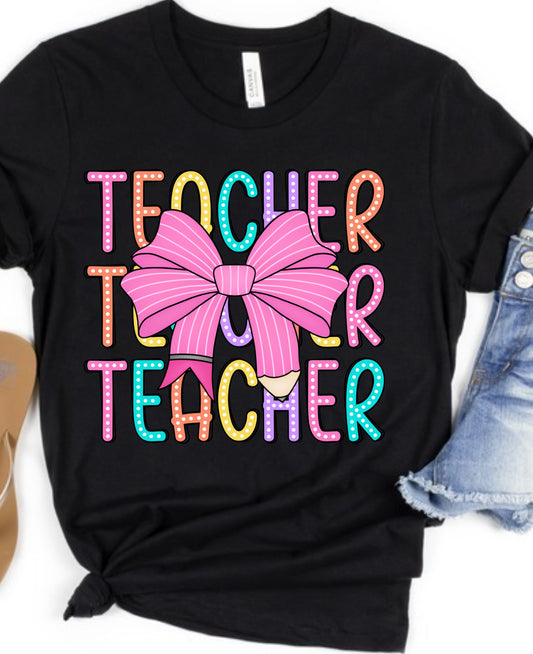 teacher Bow tee or crew